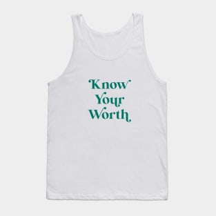 Know Your Worth - Velvet Jade Tank Top